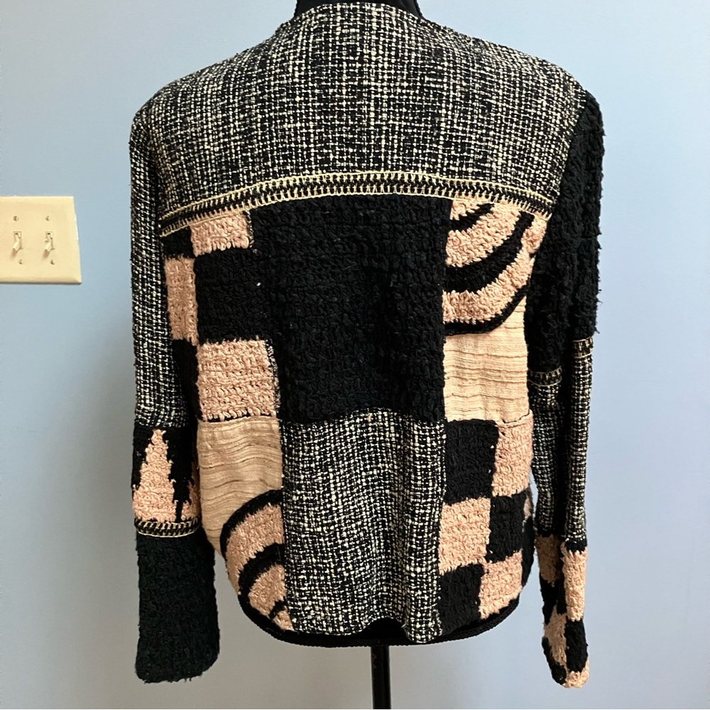 VTG Sandy Starkman Womens Medium Silk Cotton Patchwork Art to Wear Lagenlook - Picture 4 of 16